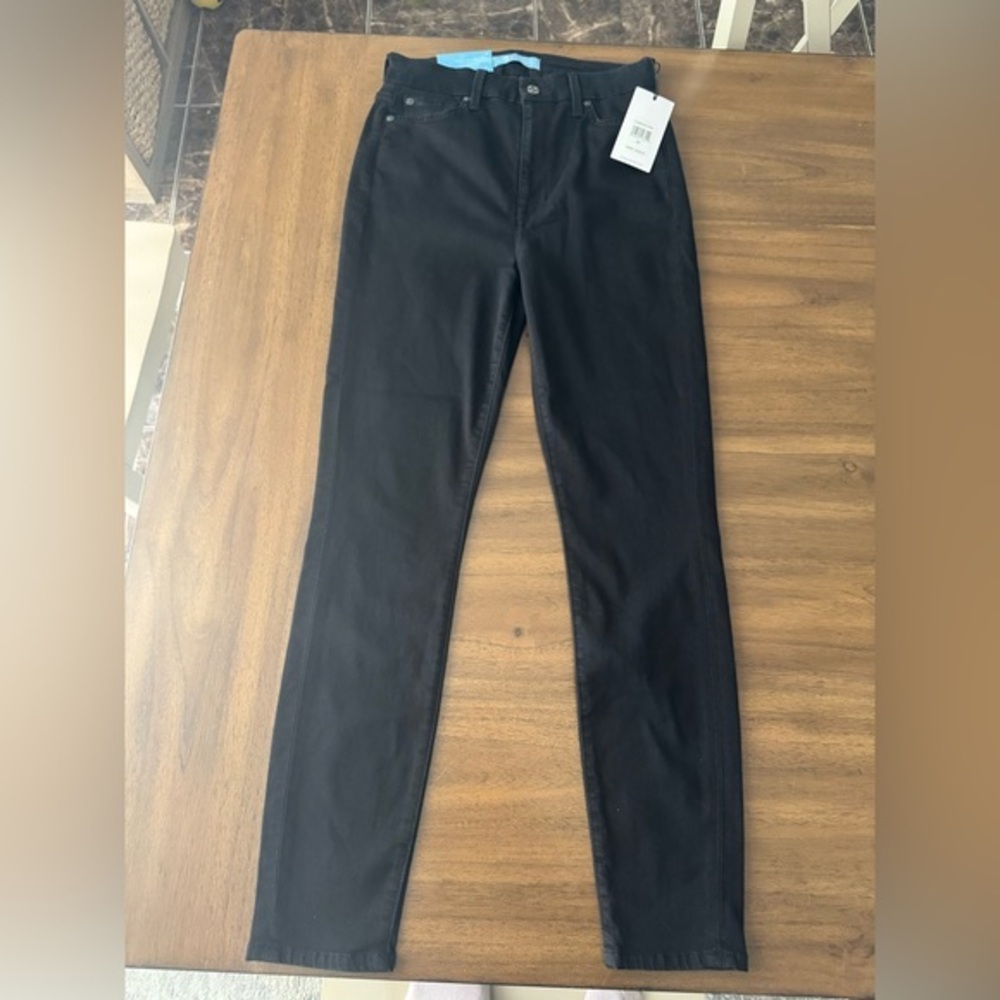 7 For All Mankind Aubrey Super High Waist Black Skinny Jeans 27 NWT